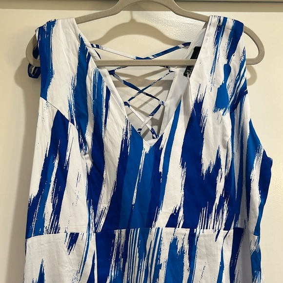 NWT NY& Co blue and white sleeveless sundress size XXL - Picture 5 of 12